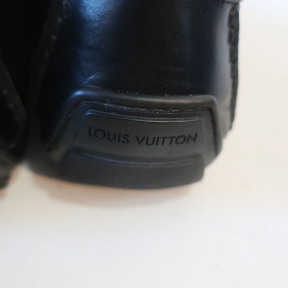 Mens Louis Vuitton Black Leather LV Initial Buckle Loafers 9 1/2 main image 5